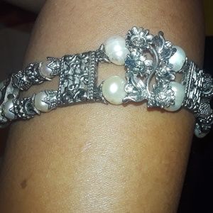 Mother of pearl silver bracelet